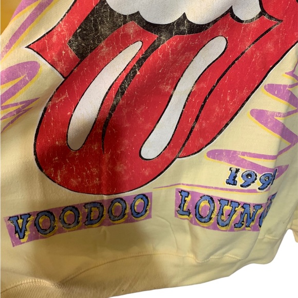 Rolling Stones Long Sleeve Sweater Unisex Yellow Voodoo Lounge 1994 Size 2X - Picture 6 of 8